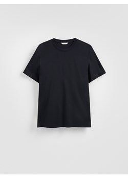Reserved - T-shirt regular z bawełny merceryzowanej - czarny ze sklepu Reserved w kategorii T-shirty męskie - zdjęcie 188104374