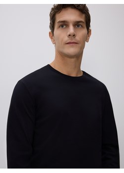 Reserved - Longsleeve z merceryzowanej bawełny - czarny ze sklepu Reserved w kategorii T-shirty męskie - zdjęcie 188104383