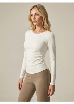 Sinsay - Bawełniana koszulka - kremowy ze sklepu Sinsay w kategorii Bluzki ciążowe - zdjęcie 188104803