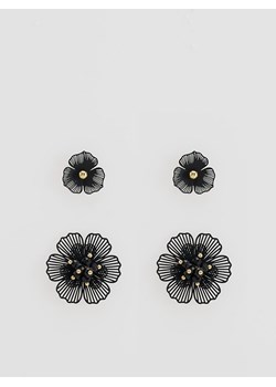 Reserved - Kolczyki w kształcie kwiatów 2 pack - czarny ze sklepu Reserved w kategorii Kolczyki - zdjęcie 188105114