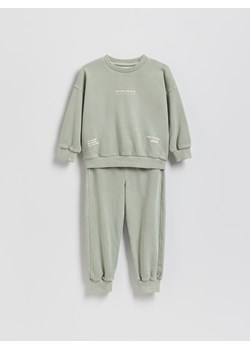 Reserved - Dzianinowy komplet oversize - jasnozielony ze sklepu Reserved w kategorii Komplety chłopięce - zdjęcie 188105223