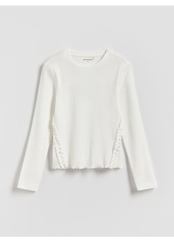 Reserved - Bluzka z falbanką - złamana biel ze sklepu Reserved w kategorii Bluzki dziewczęce - zdjęcie 188105273