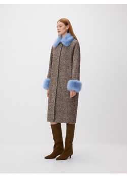 Reserved - Długi płaszcz z futerkiem - wielobarwny ze sklepu Reserved w kategorii Płaszcze damskie - zdjęcie 188105583