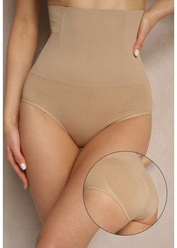 Beżowa Bielizna Modelująca Majtki Typu Figi z Wysoką Gumką w Pasie Elliane ze sklepu renee.pl w kategorii Bielizna wyszczuplająca - zdjęcie 188105911