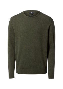 Nils Sundström Męski sweter z dzianiny Mężczyźni Bawełna jodłowy jednolity ze sklepu vangraaf w kategorii Swetry męskie - zdjęcie 188106120