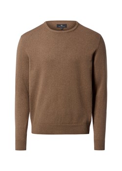 Nils Sundström Męski sweter z dzianiny Mężczyźni Bawełna taupe jednolity ze sklepu vangraaf w kategorii Swetry męskie - zdjęcie 188106122