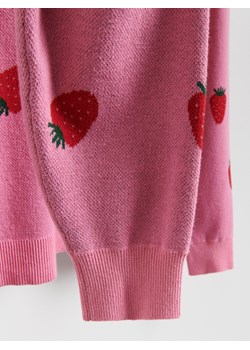 Reserved - Wzorzysty sweter z bawełną - różowy ze sklepu Reserved w kategorii Swetry damskie - zdjęcie 188106220