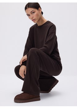 Reserved - Spodnie z szeroką nogawką - ciemnobrązowy ze sklepu Reserved w kategorii Spodnie damskie - zdjęcie 188106240