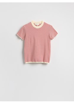 Reserved - Bawełniany t-shirt w paski - czerwony ze sklepu Reserved w kategorii Bluzki damskie - zdjęcie 188106300