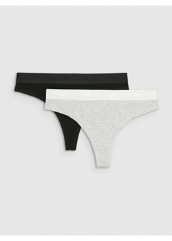 Damskie stringi (2-pack) 4F 4FWMM00UPTSF031 - multikolor ze sklepu Sportstylestory.com w kategorii Majtki damskie - zdjęcie 188106351