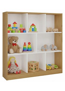 Nowoczesny regał na zabawki dąb artisan + biały T1-Z33 ze sklepu Edinos.pl w kategorii Regały i witryny - zdjęcie 188109440