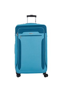 niebieska walizka duża materiałowa miękka 80 cm  z poszerzeniem ze sklepu Słoń Torbalski w kategorii Walizki - zdjęcie 188110324