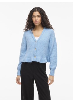 Vila Kardigan damski z wełną - VIDoris Kobiety Sztuczne włókno jasnoniebieski marmurkowy ze sklepu vangraaf w kategorii Swetry damskie - zdjęcie 188110360