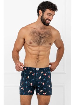 Bawełniane bokserki męskie Remiz BIS, Kolor granatowy-wzór, Rozmiar M, Italian Fashion ze sklepu Intymna w kategorii Majtki męskie - zdjęcie 188110423