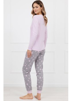 Długa bawełniana piżama damska różowo-szara Sara, Kolor różowo-szary, Rozmiar S, Italian Fashion ze sklepu Intymna w kategorii Piżamy damskie - zdjęcie 188110431