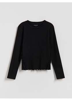 Reserved - Bluzka z falbanką - czarny ze sklepu Reserved w kategorii Bluzki dziewczęce - zdjęcie 188110981