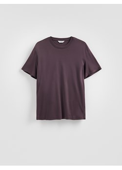 Reserved - T-shirt regular z bawełny merceryzowanej - brązowy ze sklepu Reserved w kategorii T-shirty męskie - zdjęcie 188111000