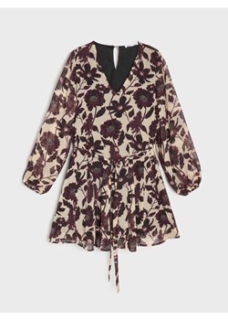 Sinsay - Rozkloszowana sukienka mini w kwiaty - wielobarwny ze sklepu Sinsay w kategorii Sukienki - zdjęcie 188111940