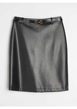 Sinsay - Spódnica mini z imitacji skóry - czarny ze sklepu Sinsay w kategorii Spódnice - zdjęcie 188111953