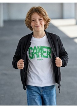 Sinsay - Bawełniana koszulka z napisem - biały ze sklepu Sinsay w kategorii T-shirty chłopięce - zdjęcie 188111954