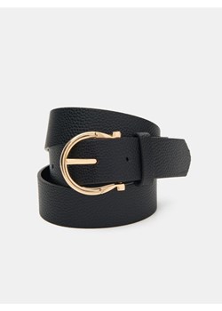 Sinsay - Pasek z imitacji groszkowej skóry - czarny ze sklepu Sinsay w kategorii Paski damskie - zdjęcie 188112111