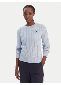 Tommy Hilfiger Sweter WW0WW47644 Błękitny Regular Fit ze sklepu MODIVO w kategorii Swetry damskie - zdjęcie 188112260