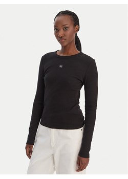 Calvin Klein Jeans Bluzka LV047E205G Czarny Slim Fit ze sklepu MODIVO w kategorii Bluzki damskie - zdjęcie 188112263