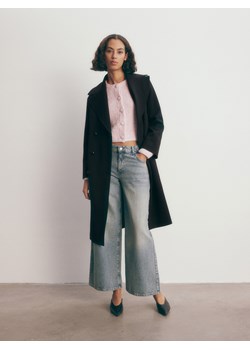 Reserved - Dwurzędowy płaszcz oversize - czarny ze sklepu Reserved w kategorii Płaszcze damskie - zdjęcie 188112904