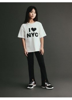 Reserved - Spodnie flare z rozcięciami - czarny ze sklepu Reserved w kategorii Spodnie dziewczęce - zdjęcie 188113023