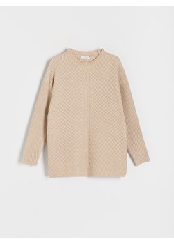 Reserved - Gładki sweter - kremowy ze sklepu Reserved w kategorii Swetry damskie - zdjęcie 188113064
