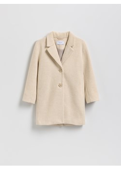 Reserved - Jednorzędowy płaszcz - beżowy ze sklepu Reserved w kategorii Płaszcze dziewczęce - zdjęcie 188113093