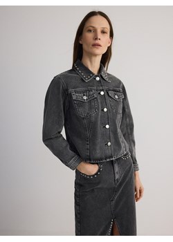 Reserved - Jeansowa kurtka z dżetami - szary ze sklepu Reserved w kategorii Kurtki damskie - zdjęcie 188113221
