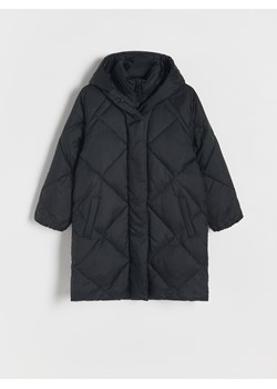 Reserved - Długi płaszcz z puchowym wypełnieniem - czarny ze sklepu Reserved w kategorii Płaszcze dziewczęce - zdjęcie 188113251