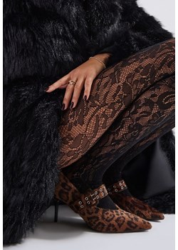 Brązowe Panterkowe Czółenka Vices na Szpilce z Wkładką ze Skóry Naturalnej z Klamrą Nalisette ze sklepu renee.pl w kategorii Czółenka - zdjęcie 188114501