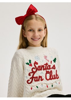 Reserved - Sweter z świątecznym motywem - złamana biel ze sklepu Reserved w kategorii Swetry dziewczęce - zdjęcie 188114754