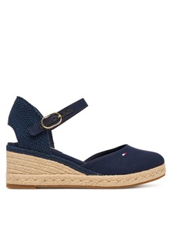 Espadryle Tommy Hilfiger Mid Wedge Espad Closed Toe FW0FW09233 Granatowy ze sklepu eobuwie.pl w kategorii Espadryle damskie - zdjęcie 188114830