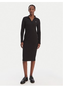 Calvin Klein Jeans Sukienka dzianinowa LV047E202G Czarny Slim Fit ze sklepu MODIVO w kategorii Sukienki - zdjęcie 188115133