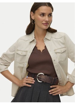 Vero Moda Koszula jeansowa Maria 10277523 Beżowy Slim Fit ze sklepu MODIVO w kategorii Koszule damskie - zdjęcie 188115312