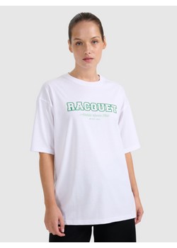 Damski t-shirt z nadrukiem 4F 4FRAW25TTSHF3158 - biały ze sklepu Sportstylestory.com w kategorii Bluzki damskie - zdjęcie 188116611