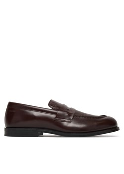 Półbuty Calvin Klein Ess Rubber Penny Loafer Pol Lth HM0HM02025 Brązowy ze sklepu eobuwie.pl w kategorii Półbuty męskie - zdjęcie 188120500