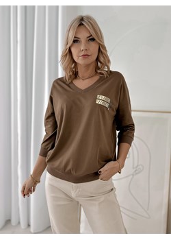bluzka alison brązowa one size ze sklepu UBRA w kategorii Bluzki damskie - zdjęcie 188121271