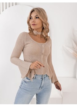bluzka hildy ciemnobeżowa one size ze sklepu UBRA w kategorii Bluzki damskie - zdjęcie 188121510