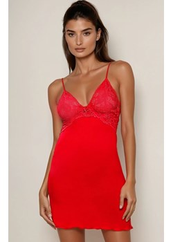 Czerwona koszulka nocna z koronką Frederica, Kolor czerwony, Rozmiar S, DKaren ze sklepu Intymna w kategorii Koszule nocne - zdjęcie 188121574