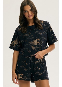 Esotiq bawełniana krótka piżama damska Craco 43819-59X, Kolor granatowy-wzór, Rozmiar L, Esotiq ze sklepu Intymna w kategorii Piżamy damskie - zdjęcie 188121621