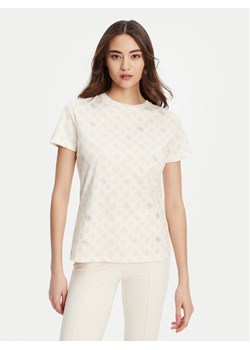 Guess T-Shirt V5YI04 I3Z14 Écru Regular Fit ze sklepu MODIVO w kategorii Bluzki damskie - zdjęcie 188122650