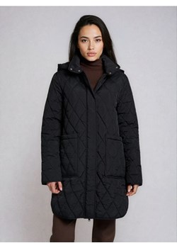 Sinsay - Pikowany płaszcz z kapturem - czarny ze sklepu Sinsay w kategorii Płaszcze damskie - zdjęcie 188123842