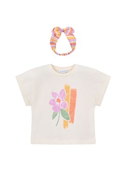 Mayoral T-Shirt 3010 Écru Regular Fit ze sklepu MODIVO w kategorii Bluzki dziewczęce - zdjęcie 188124132
