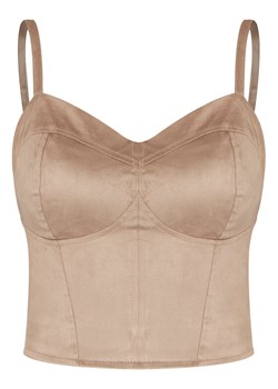 Guess Top W6RH03 WJ472 Beżowy Slim Fit ze sklepu MODIVO w kategorii Bluzki damskie - zdjęcie 188124172