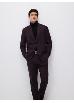 Reserved - Garniturowe spodnie slim fit - mahoniowy ze sklepu Reserved w kategorii Spodnie męskie - zdjęcie 188124564