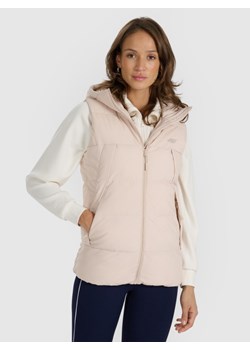 Damski bezrękawnik puchowy pikowany 4F 4FRAW25TVJAF327 - beżowy ze sklepu Sportstylestory.com w kategorii Kamizelki damskie - zdjęcie 188124604